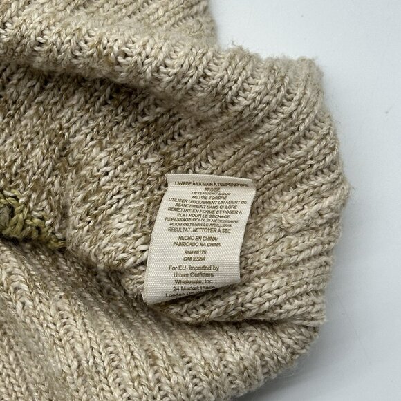 Free People Lake Tahoe Size Large Beige Colorblock Button Front Long Cardigan - Picture 12 of 12